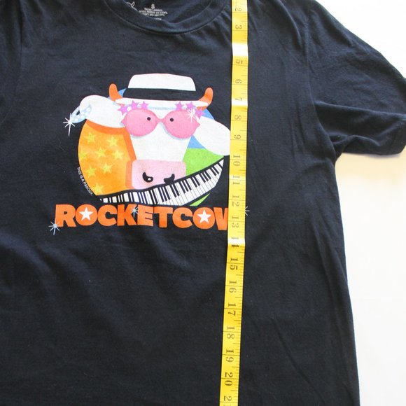 Rocket Man cows  black Tee - Picture 6 of 8
